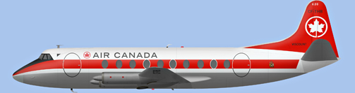 David Carter illustration of Air Canada V.757 Viscount c/n 219 CF-THB